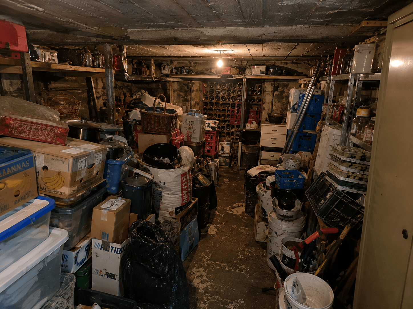 Cave encombrée entièrement vidée avant